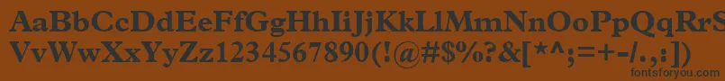 フォントTerminusBlackSsiBold – 黒い文字が茶色の背景にあります