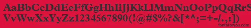 フォントTerminusBlackSsiBold – 赤い背景に黒い文字