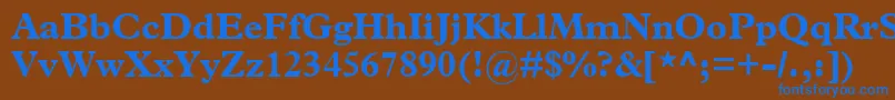 Шрифт TerminusBlackSsiBold – синие шрифты на коричневом фоне