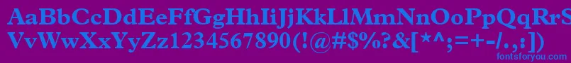 フォントTerminusBlackSsiBold – 紫色の背景に青い文字