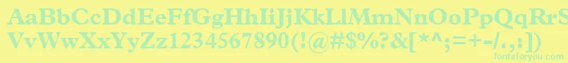 TerminusBlackSsiBold Font – Green Fonts on Yellow Background