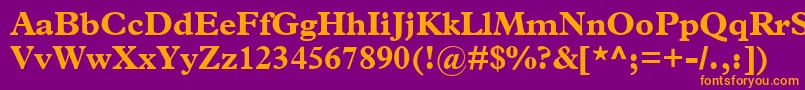 フォントTerminusBlackSsiBold – 紫色の背景にオレンジのフォント