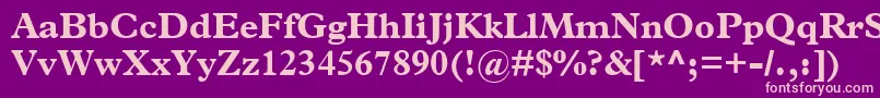 フォントTerminusBlackSsiBold – 紫の背景にピンクのフォント