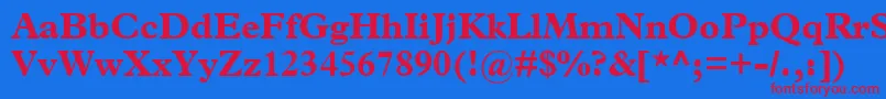 TerminusBlackSsiBold Font – Red Fonts on Blue Background