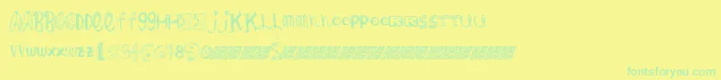 Fancyanimal Font – Green Fonts on Yellow Background