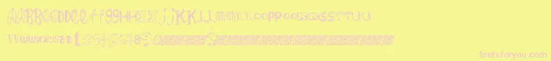 フォントFancyanimal – ピンクのフォント、黄色の背景