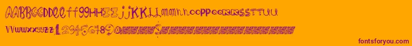 Шрифт Fancyanimal – фиолетовые шрифты на оранжевом фоне