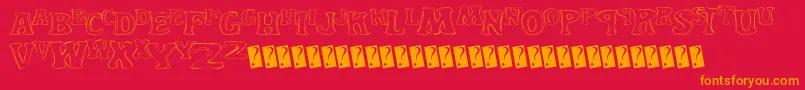 Yardgnome Font – Orange Fonts on Red Background