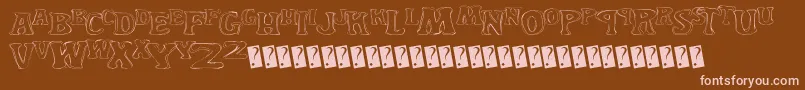Yardgnome Font – Pink Fonts on Brown Background