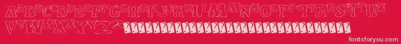 Yardgnome Font – Pink Fonts on Red Background