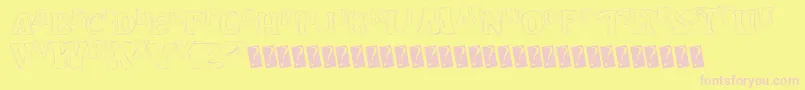 Yardgnome-fontti – vaaleanpunaiset fontit keltaisella taustalla