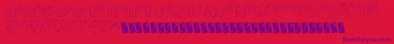 フォントYardgnome – 赤い背景に紫のフォント
