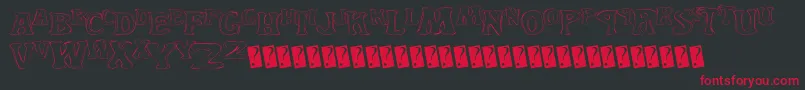 Yardgnome Font – Red Fonts on Black Background
