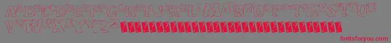 Yardgnome-fontti – punaiset fontit harmaalla taustalla
