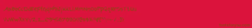 フォントArilonc – 赤い背景に茶色の文字