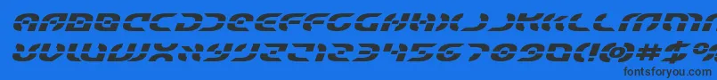 Starfighterboldexpandital Font – Black Fonts on Blue Background