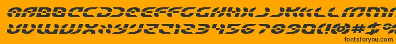 Starfighterboldexpandital Font – Black Fonts on Orange Background