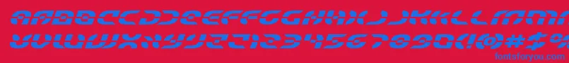 Starfighterboldexpandital Font – Blue Fonts on Red Background