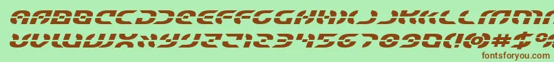 Starfighterboldexpandital Font – Brown Fonts on Green Background