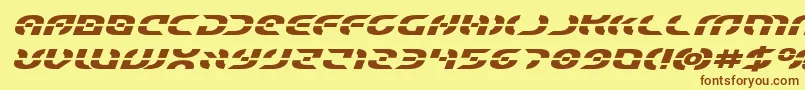 Starfighterboldexpandital Font – Brown Fonts on Yellow Background