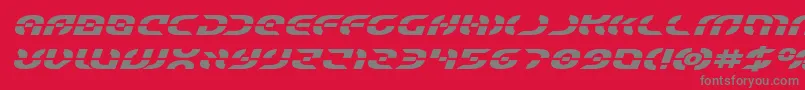 Starfighterboldexpandital Font – Gray Fonts on Red Background