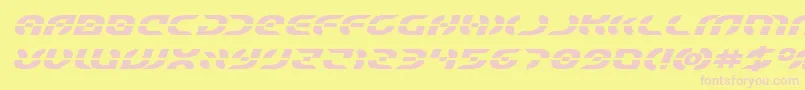 Starfighterboldexpandital Font – Pink Fonts on Yellow Background