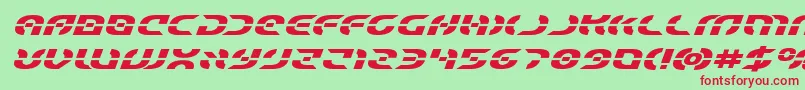 Starfighterboldexpandital Font – Red Fonts on Green Background