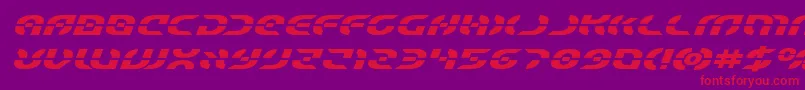 Starfighterboldexpandital Font – Red Fonts on Purple Background