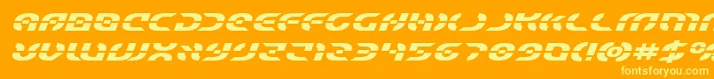 Starfighterboldexpandital Font – Yellow Fonts on Orange Background