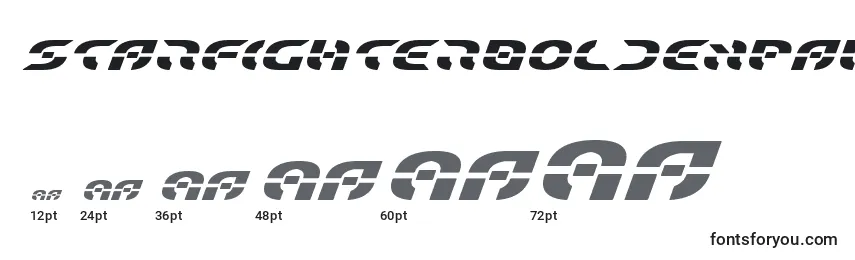 Starfighterboldexpandital Font Sizes