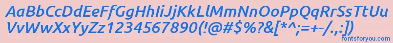 UbuntuMediumItalic Font – Blue Fonts on Pink Background