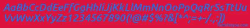 UbuntuMediumItalic Font – Blue Fonts on Red Background