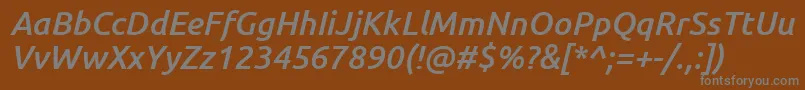 Подробнее о шрифте UbuntuMediumItalic Шрифт UbuntuMediumItalic – серые шрифты на коричневом фоне