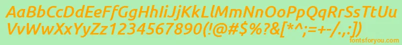 UbuntuMediumItalic Font – Orange Fonts on Green Background