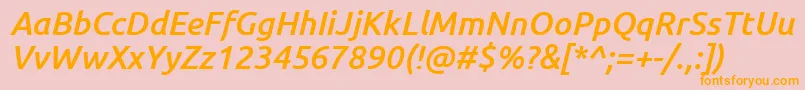 UbuntuMediumItalic Font – Orange Fonts on Pink Background