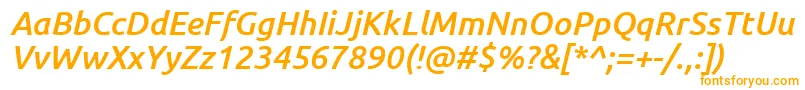 UbuntuMediumItalic Font – Orange Fonts on White Background