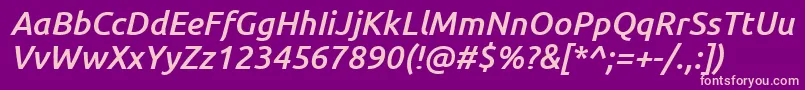 Lisätietoja UbuntuMediumItalic-fontista UbuntuMediumItalic-fontti – vaaleanpunaiset fontit violetilla taustalla