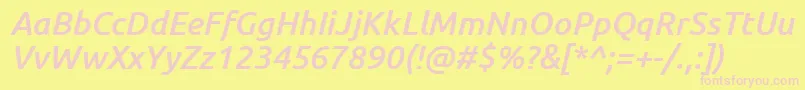 UbuntuMediumItalic Font – Pink Fonts on Yellow Background