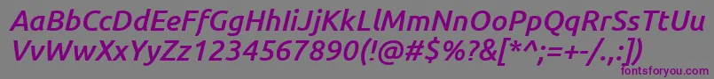 UbuntuMediumItalic Font – Purple Fonts on Gray Background