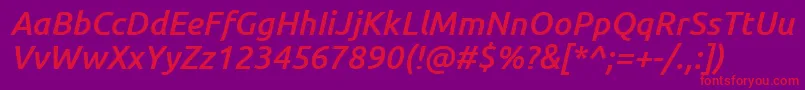 UbuntuMediumItalic Font – Red Fonts on Purple Background