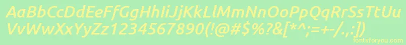 UbuntuMediumItalic Font – Yellow Fonts on Green Background