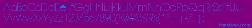 TrendexlightsskRegular-Schriftart – Blaue Schriften auf violettem Hintergrund