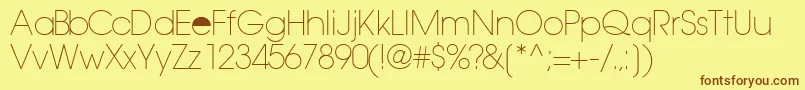 TrendexlightsskRegular Font – Brown Fonts on Yellow Background