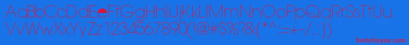 TrendexlightsskRegular Font – Red Fonts on Blue Background