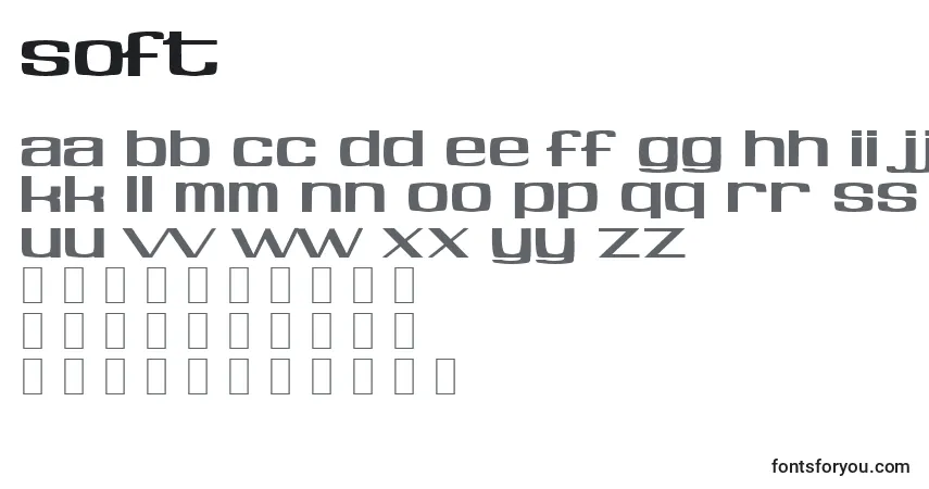 Шрифт Soft – алфавит, цифры, специальные символы