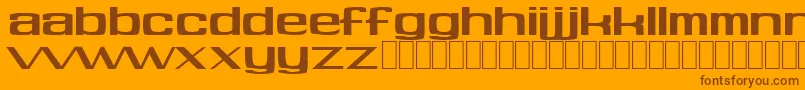 フォントSoft – オレンジの背景に茶色のフォント