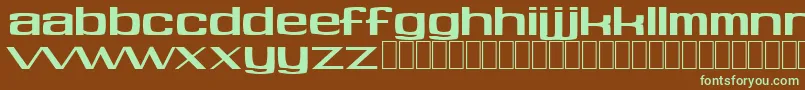 フォントSoft – 緑色の文字が茶色の背景にあります。