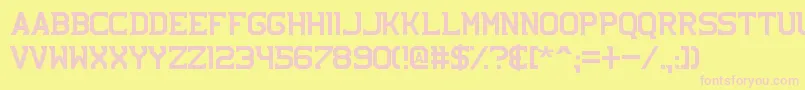 NhlBruins Font – Pink Fonts on Yellow Background