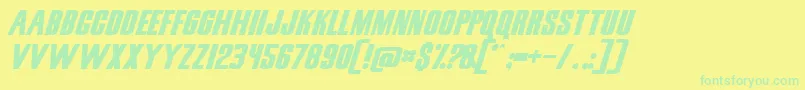 SnickersNormal Font – Green Fonts on Yellow Background