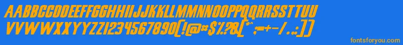 SnickersNormal Font – Orange Fonts on Blue Background